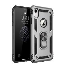  iPhone XR - Hybrid Armor Ring Skal - Silver - Teknikhallen.se