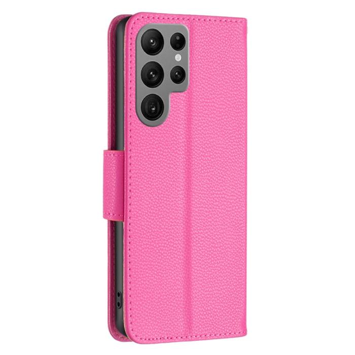Bild 5,  Samsung Galaxy S24 Ultra Fodral Litchi Shark Rosa - Teknikhallen.se