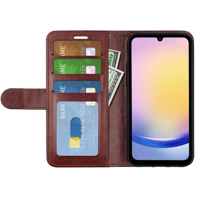 Bild 2,  Samsung Galaxy A26 5G Fodral Crazy Horse Läder Brun - Teknikhallen.se