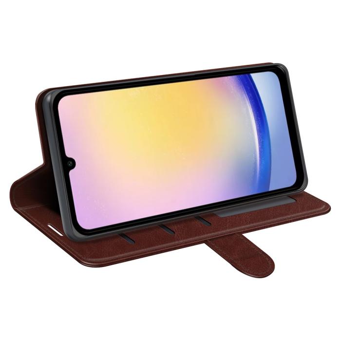 Bild 3,  Samsung Galaxy A26 5G Fodral Crazy Horse Läder Brun - Teknikhallen.se