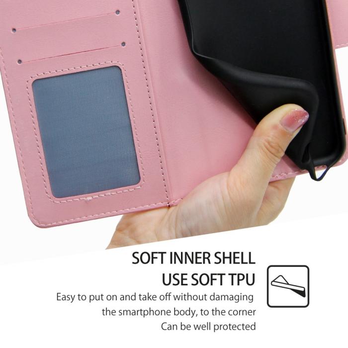 Bild 5,  Samsung Galaxy S23 Plus Fodral Läder Ljus Rosa - Teknikhallen.se