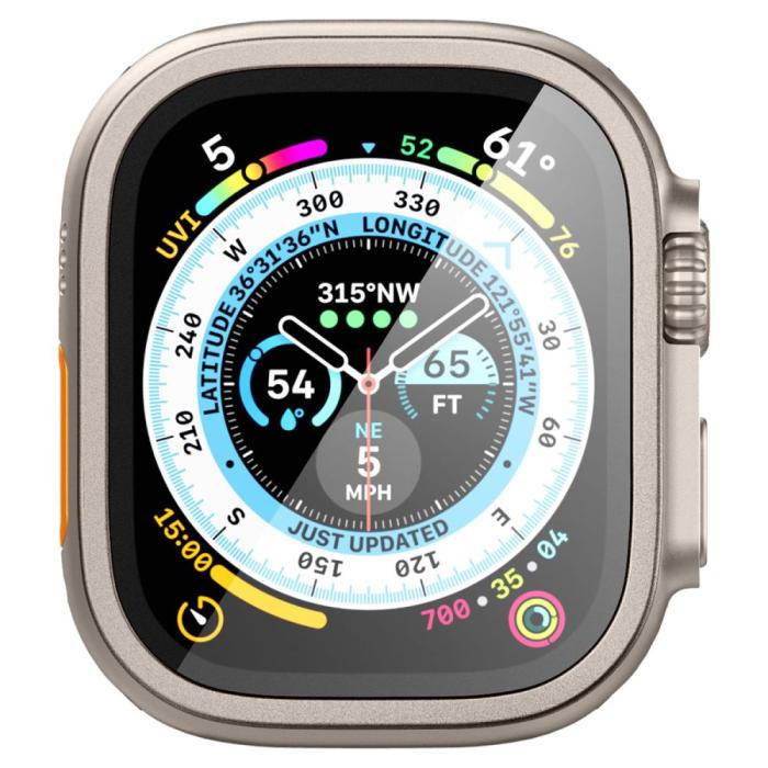 Bild 3, Spigen Spigen Apple Watch Ultra 49 mm Skärmskydd Glas.tR Slim Pro Titanium - Teknikhallen.se
