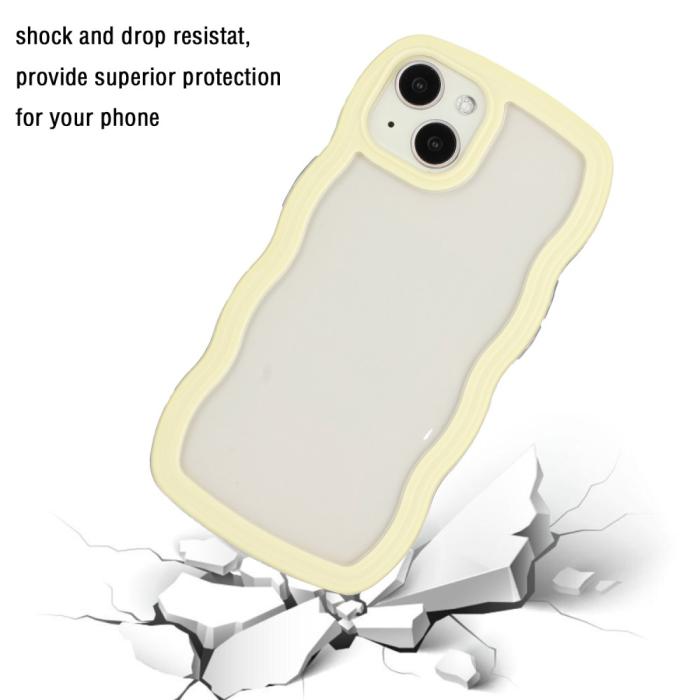 Bild 2,  iPhone 15 Skal Wavy Hybrid Transparent/Gul - Teknikhallen.se