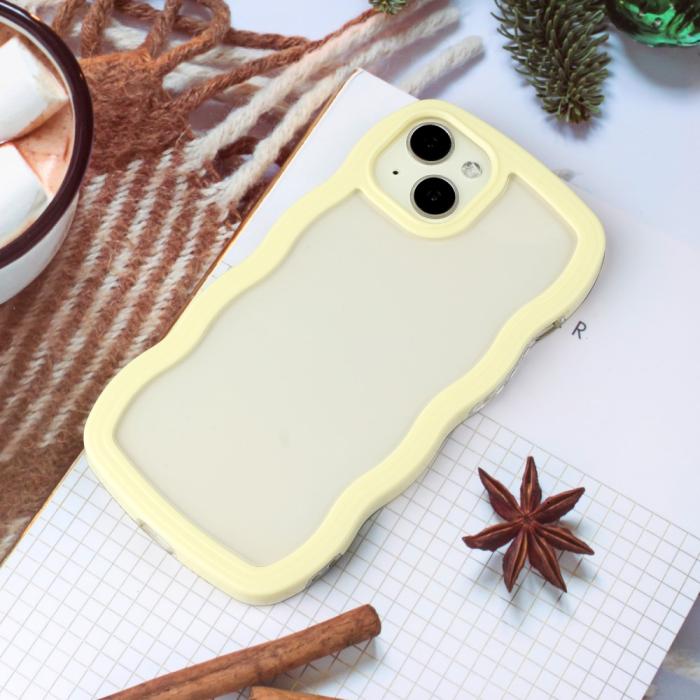 Bild 3,  iPhone 15 Skal Wavy Hybrid Transparent/Gul - Teknikhallen.se