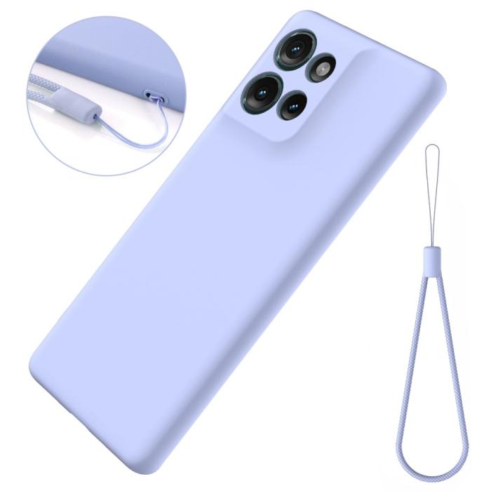 Bild 2,  Motorola Edge 50 Skal Liquid Silikon Lila - Teknikhallen.se