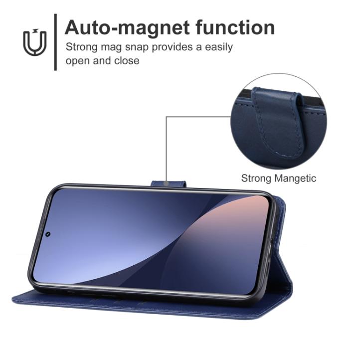 Bild 4,  Xiaomi 13 5G Fodral Solid Läder Blå - Teknikhallen.se