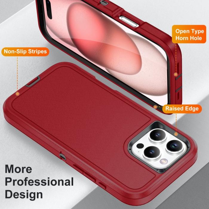 Bild 3,  iPhone 16 Pro Max Skal Xtreme Shockproof Hybrid Röd - Teknikhallen.se