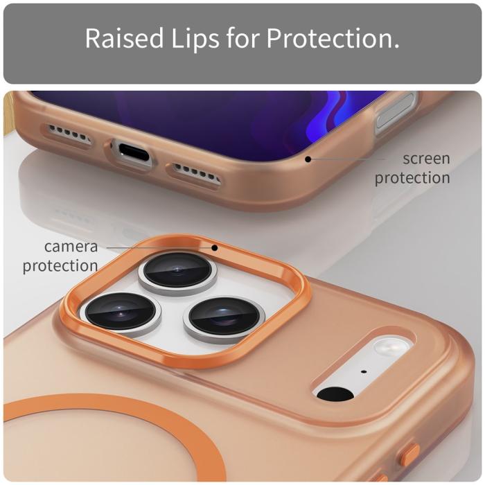 Bild 6,  iPhone 17 Pro Max Skal MagSafe Hybrid Orange - Teknikhallen.se