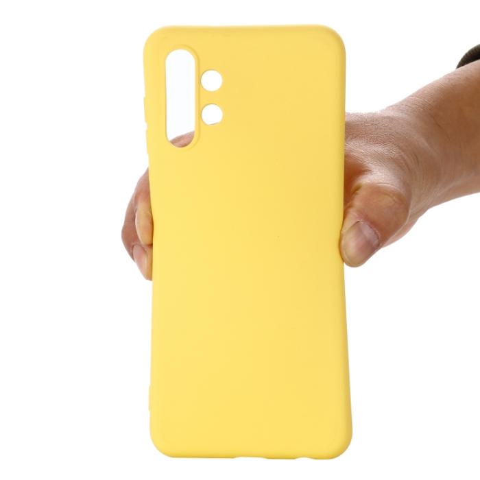 Bild 4,  Samsung Galaxy A13 4G Skal Silikon Liquid Gul - Teknikhallen.se