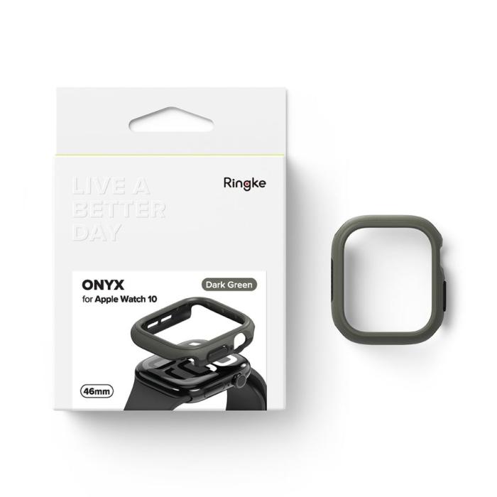 Bild 6, Ringke Ringke Apple Watch 10 (46 mm) Skal Onyx Mörk Grön - Teknikhallen.se