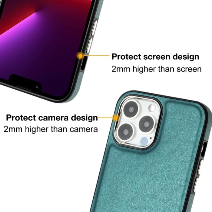 Bild 4,  iPhone 15 Pro Skal Läderbelagt Grön - Teknikhallen.se
