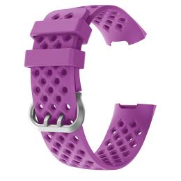  Silikon Armband Ihåligt Fitbit Charge 3 / 4 Lila - Teknikhallen.se