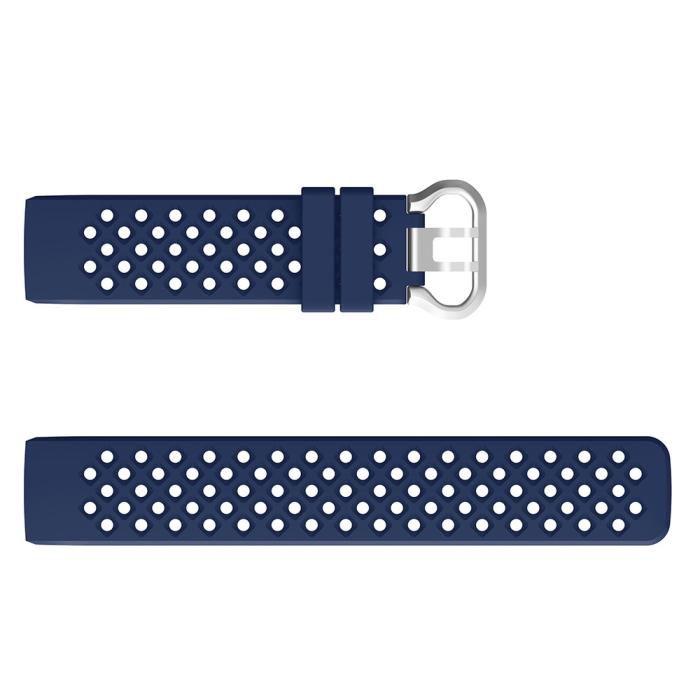 Bild 3,  Silikon Armband Ihåligt Fitbit Charge 3 / 4 Mörk Blå - Teknikhallen.se