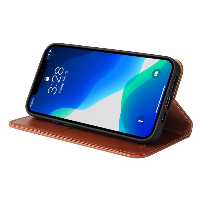 Bild 6,  iPhone 13 Pro - Läder Flip Fodral - Brun - Teknikhallen.se