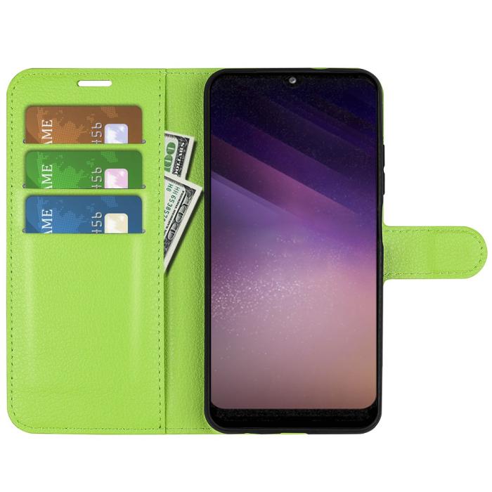 Bild 4,  Samsung Galaxy A03 Fodral Litchi Läder Grön - Teknikhallen.se