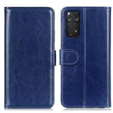  Xiaomi Redmi Note 11 4G Fodral Crazy Horse L&auml;der Bl&aring; - Teknikhallen.se