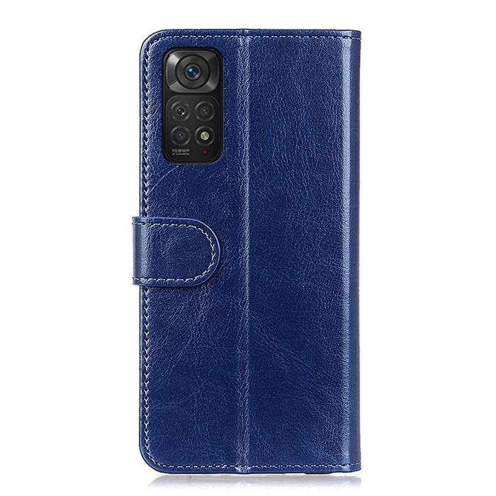 Bild 3,  Xiaomi Redmi Note 11 4G Fodral Crazy Horse Läder Blå - Teknikhallen.se