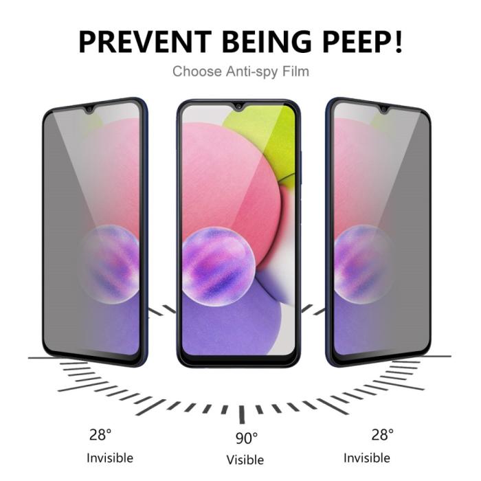 Bild 3, ENKAY ENKAY Galaxy A14 4G/5G Skärmskydd Heltäckande Härdat Glas Privacy - Teknikhallen.se