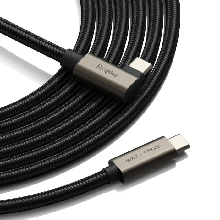 Bild 3, Ringke Ringke 2m 240W PD USB 3.2 Gen 2x2 USB-C - USB-C Degree Kabel - Teknikhallen.se