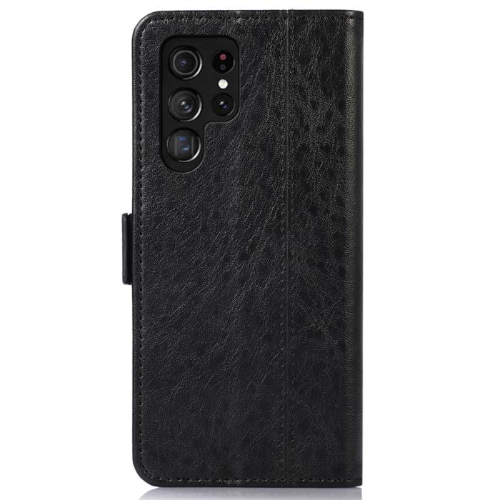 Bild 3,  Samsung Galaxy S22 Ultra Fodral Crazy Horse Svart - Teknikhallen.se