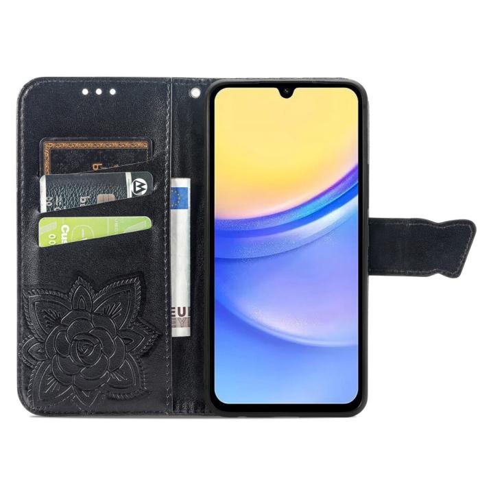 Bild 2,  Samsung Galaxy A15 5G Fodral Big Butterfly Svart - Teknikhallen.se