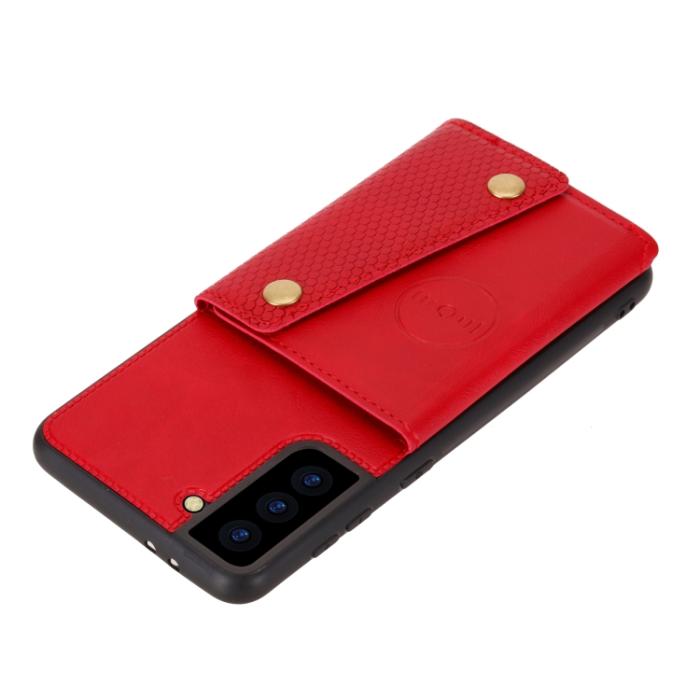 Bild 4,  Samsung Galaxy S22 Skal Med Kortfack Och Magnet Röd - Teknikhallen.se