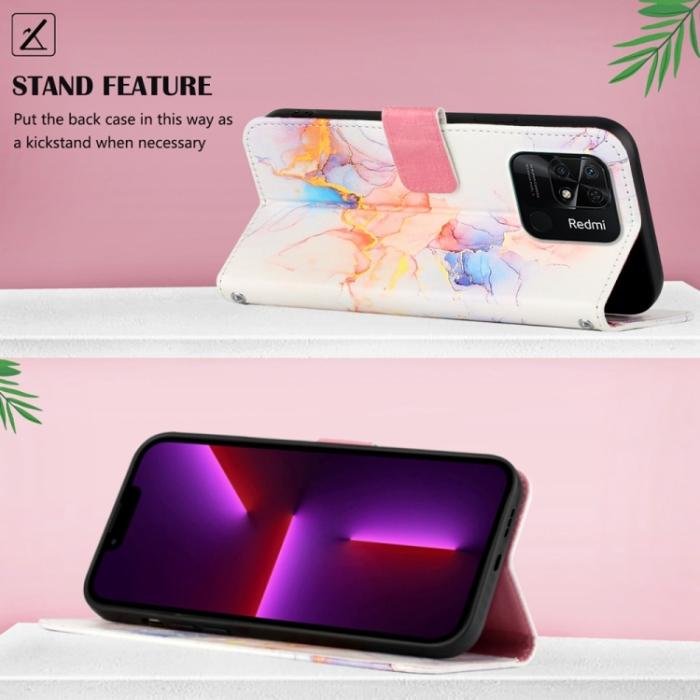 Bild 3,  Xiaomi Redmi 10C Fodral Marmor Galaxy Vit - Teknikhallen.se