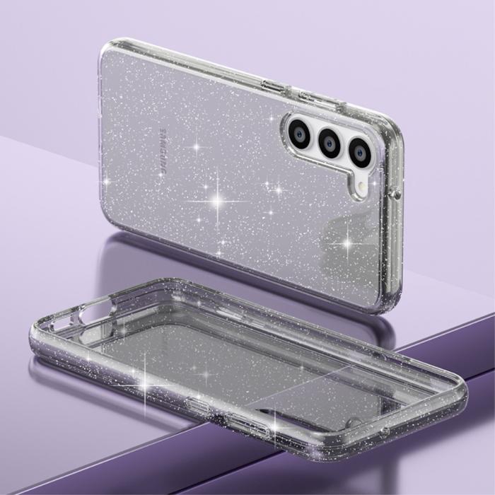 Bild 5,  Samsung Galaxy S23 Plus Skal Glitter Hybrid Grå - Teknikhallen.se