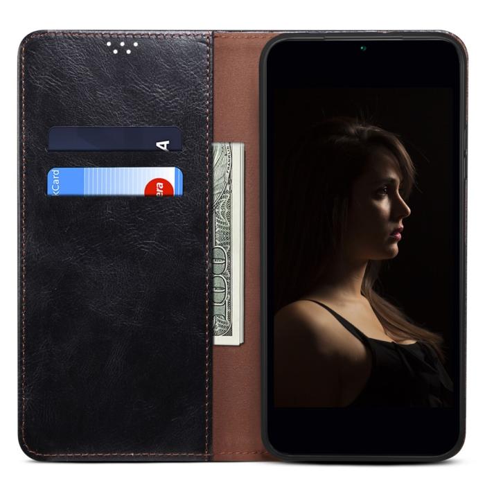 Bild 2,  OnePlus Nord 2T 5G Fodral Flip Crazy Horse Svart - Teknikhallen.se