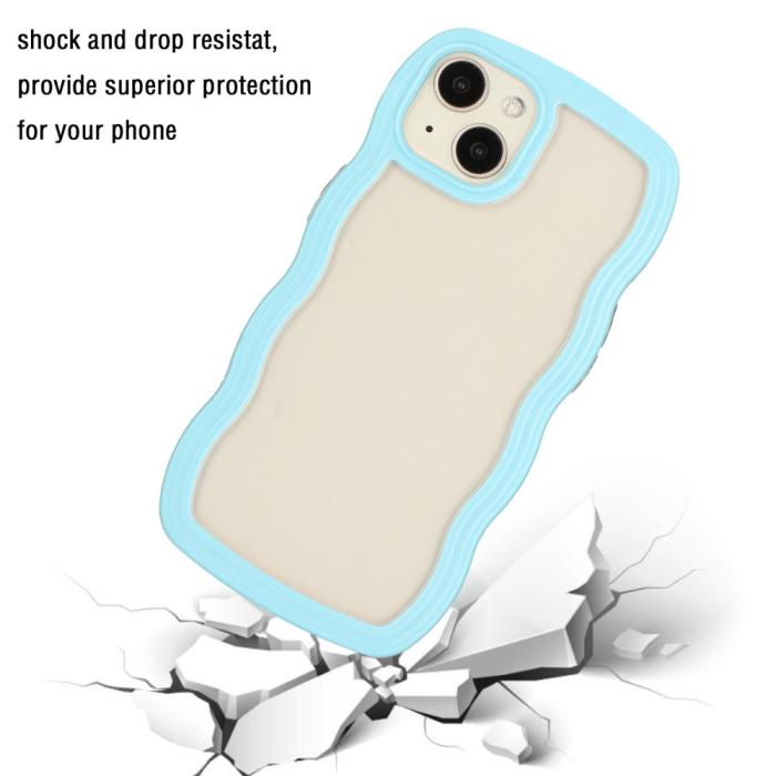 Bild 2,  iPhone 15 Skal Wavy Hybrid Transparent/Blå - Teknikhallen.se