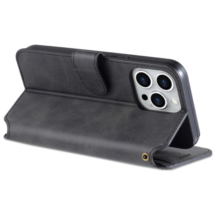 Bild 5, AZNS AZNS iPhone 14 Pro Fodral Läder Svart - Teknikhallen.se