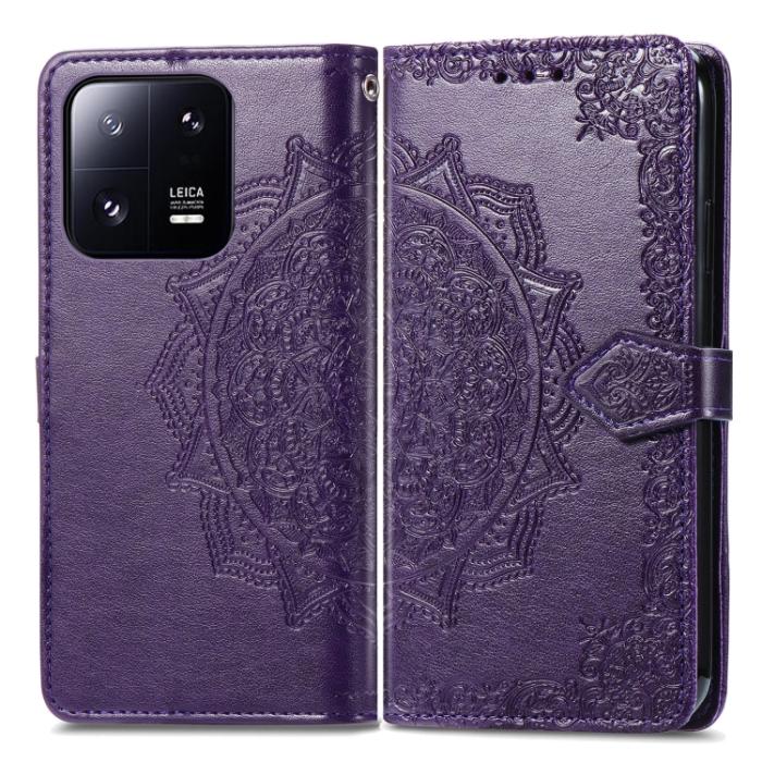 Bild 2,  Xiaomi 13 5G Fodral Mandala Läder Lila - Teknikhallen.se