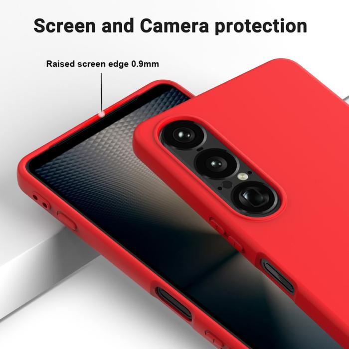 Bild 4,  Sony Xperia 1 VII Skal Liquid Silikon Röd - Teknikhallen.se