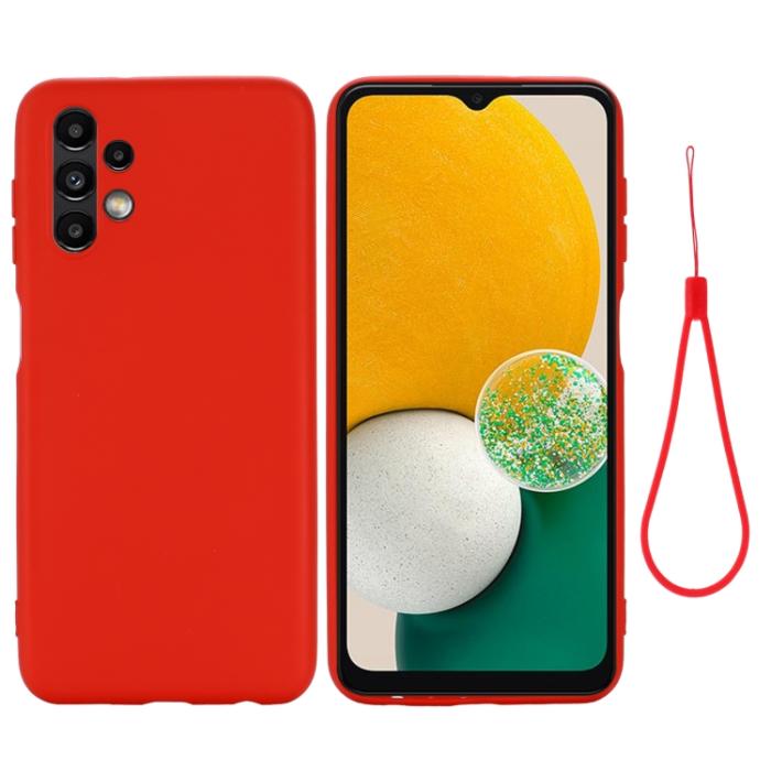 Bild 2,  Samsung Galaxy A13 4G Skal Silikon Liquid Röd - Teknikhallen.se