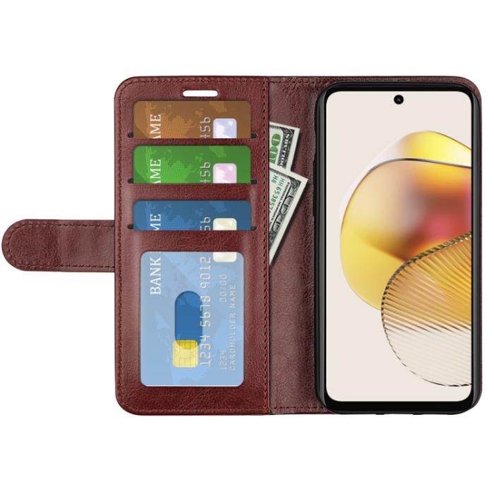 Bild 4,  Motorola Moto G73 5G Fodral Crazy Horse Läder Brun - Teknikhallen.se