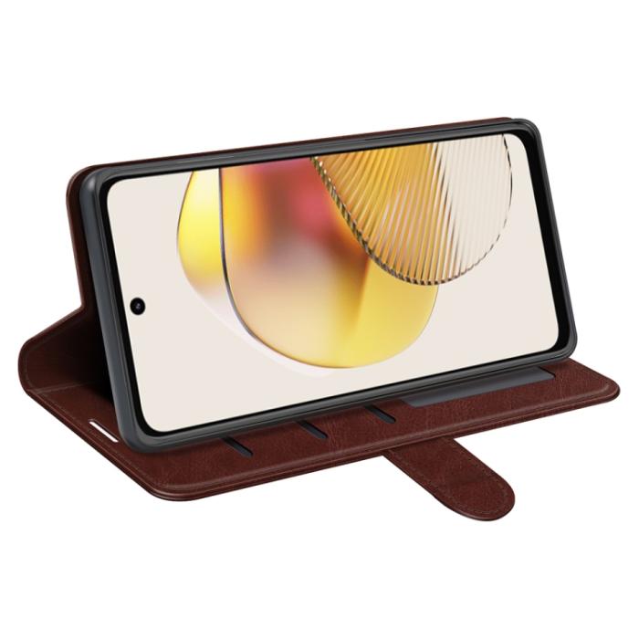 Bild 5,  Motorola Moto G73 5G Fodral Crazy Horse Läder Brun - Teknikhallen.se