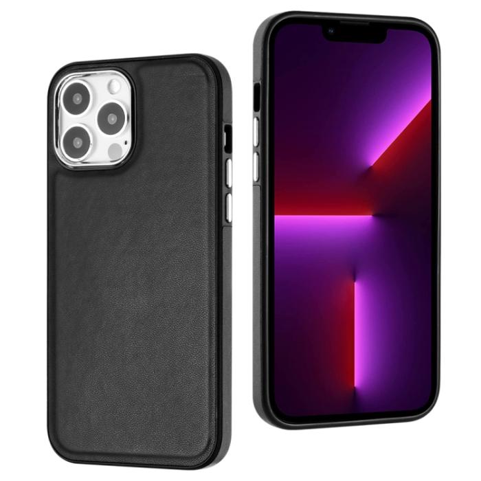 Bild 2,  iPhone 15 Pro Skal Läderbelagt Svart - Teknikhallen.se