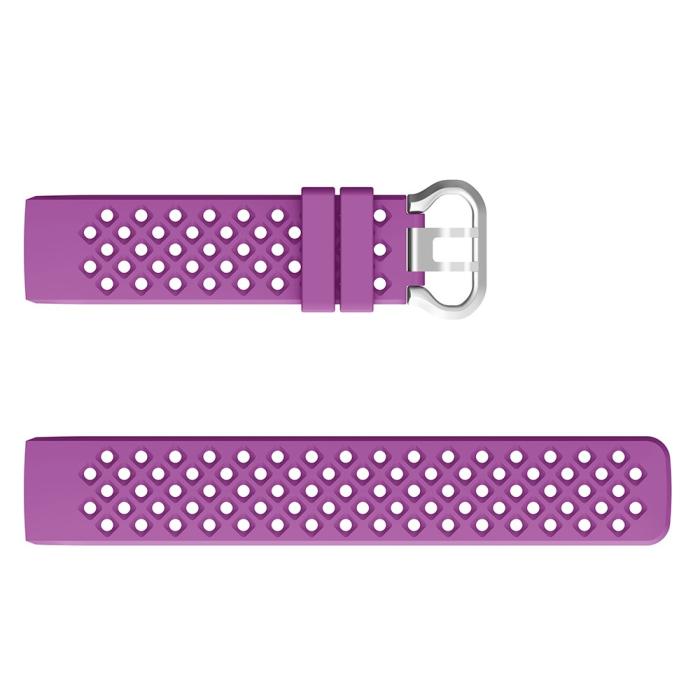 Bild 3,  Silikon Armband Ihåligt Fitbit Charge 3 / 4 Lila - Teknikhallen.se