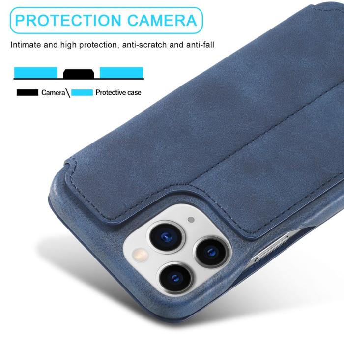 Bild 6, LC.IMEEKE iPhone 13 Pro - LC.IMEEKE Läder Flip Fodral - Blå - Teknikhallen.se
