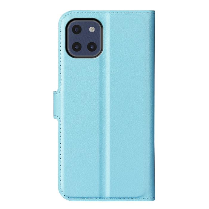 Bild 3,  Samsung Galaxy A03 Fodral Litchi Läder Ljus Blå - Teknikhallen.se