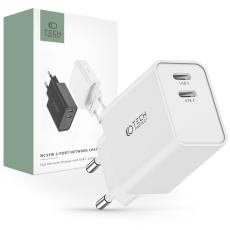 Tech-Protect Tech-Protect 35W PD 2x USB-C V&auml;ggladdare Vit - Teknikhallen.se