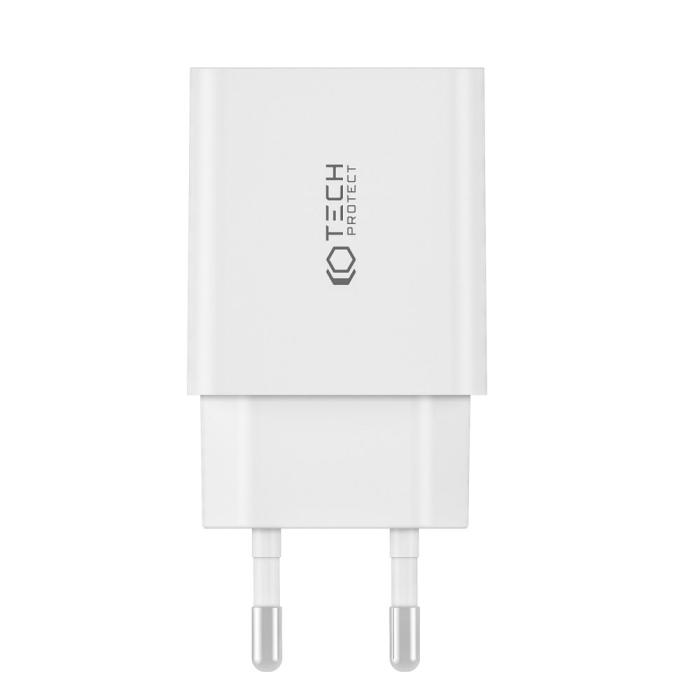 Bild 2, Tech-Protect Tech-Protect 35W PD 2x USB-C Väggladdare Vit - Teknikhallen.se