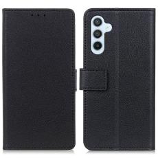  Samsung Galaxy A34 5G Fodral L&auml;der Svart - Teknikhallen.se