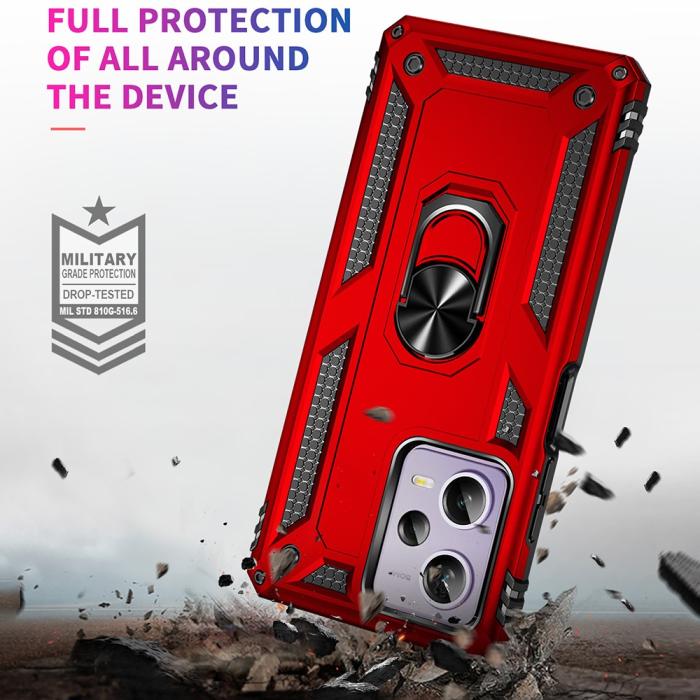 Bild 3,  Xiaomi Redmi Note 12 Pro 5G Skal Ring Armor Hybrid Röd - Teknikhallen.se