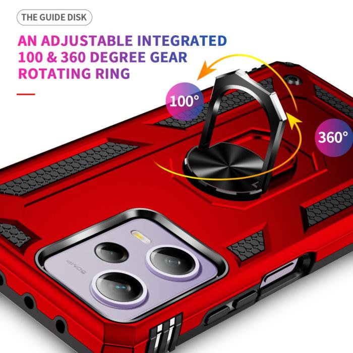 Bild 4,  Xiaomi Redmi Note 12 Pro 5G Skal Ring Armor Hybrid Röd - Teknikhallen.se
