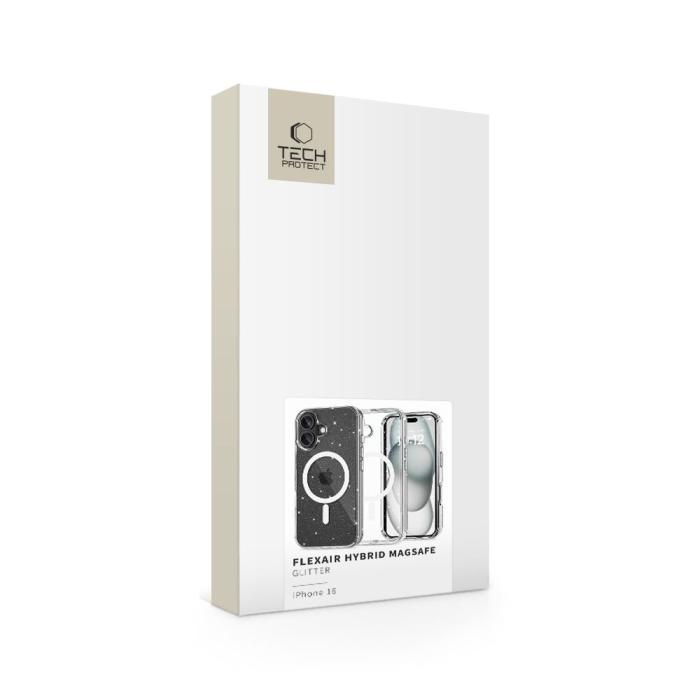 Bild 5, Tech-Protect Tech-Protect iPhone 16 Skal MagSafe FlexAir Hybrid Glitter - Teknikhallen.se