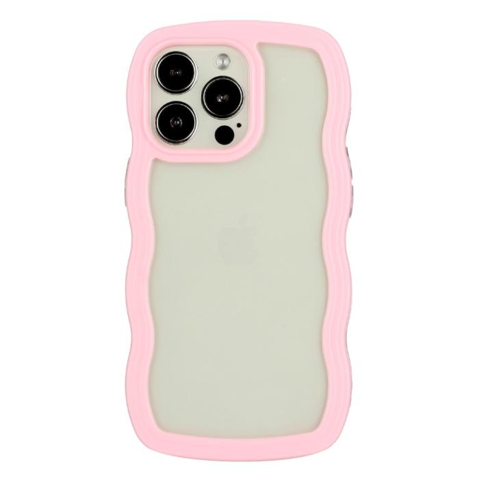 Bild 2,  iPhone 15 Pro Max Skal Wavy Hybrid Transparent/Rosa - Teknikhallen.se