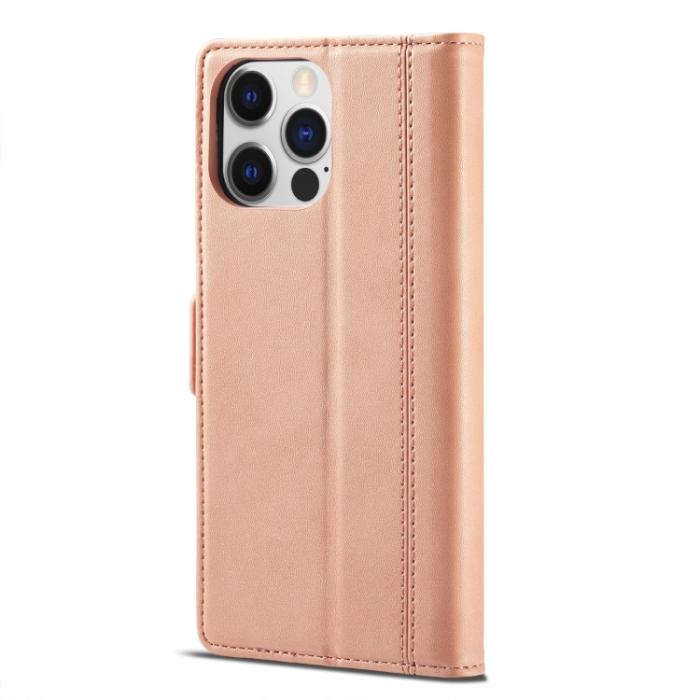 Bild 2, LC.IMEEKE LC.IMEEKE iPhone 14 Pro Fodral Med Magnetisk Stängning Roséguld - Teknikhallen.se