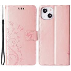  iPhone 15 Plus Fodral Med Blommigt Tryck Ros&eacute;guld - Teknikhallen.se