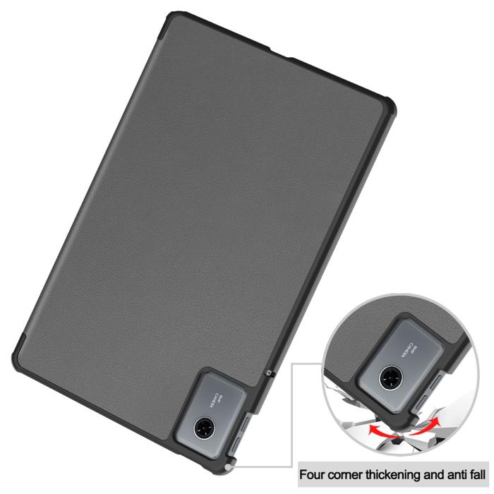 Bild 6,  Lenovo Idea Tab Fodral Tri-Fold Läder Grå - Teknikhallen.se